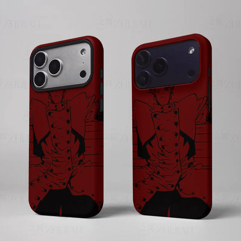 法修红黑插画磨砂磁吸手机壳大孔亮面硬壳适用苹果iphone18promax华为PURAXVIEW华为PURA80PRO华为NOVA11PRO