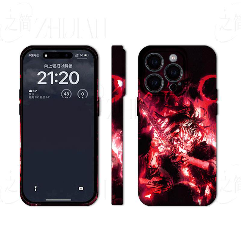 红黑持剑武士磨砂磁吸手机壳大孔亮面硬壳适用苹果iphone18promax华为PURAXVIEW荣耀MAGIC6PRO华为MATE50PRO