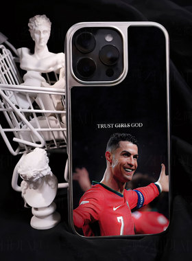 C罗红7庆祝手机壳大孔电镀黑框碳纤维二合一玻璃适用苹果17promax华为小米17PROMAX小米14PROPURA80PROPLUS