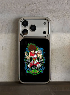 圣斗士星矢手机壳大孔电镀黑框碳纤纹二合一磁吸适用苹果17promax华为PURA80ULTRAPURA70ULTRAPURA80PROPLUS