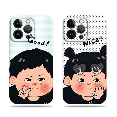 苹果17promax比耶胖胖男女菲林情侣手机壳适用苹果华为一加ACE5至尊版红米K70ENOVA14至尊小米15至尊MATE40E