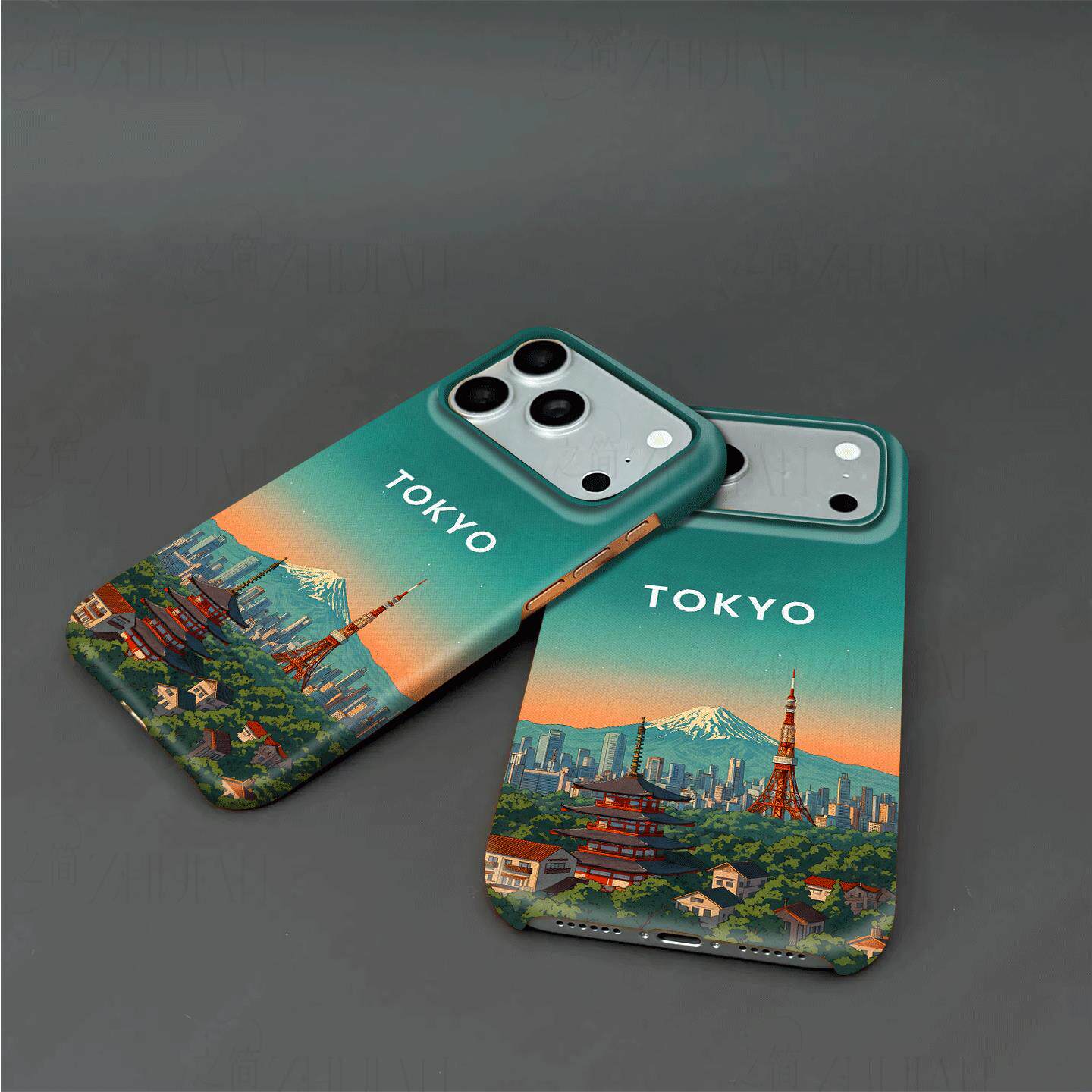 东京塔富士山硬壳磨砂磁吸手机壳适用苹果iphone17promax华为mate80proP80PRO荣耀MAGIC7PROMATE80PROMAX