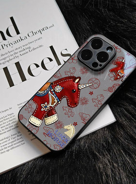 苹果17promax马年新年玻璃手机壳马年新年祝福有钱适用苹果华为FINDX9PRO荣耀300PROVIVOS20PROFINDX8至尊