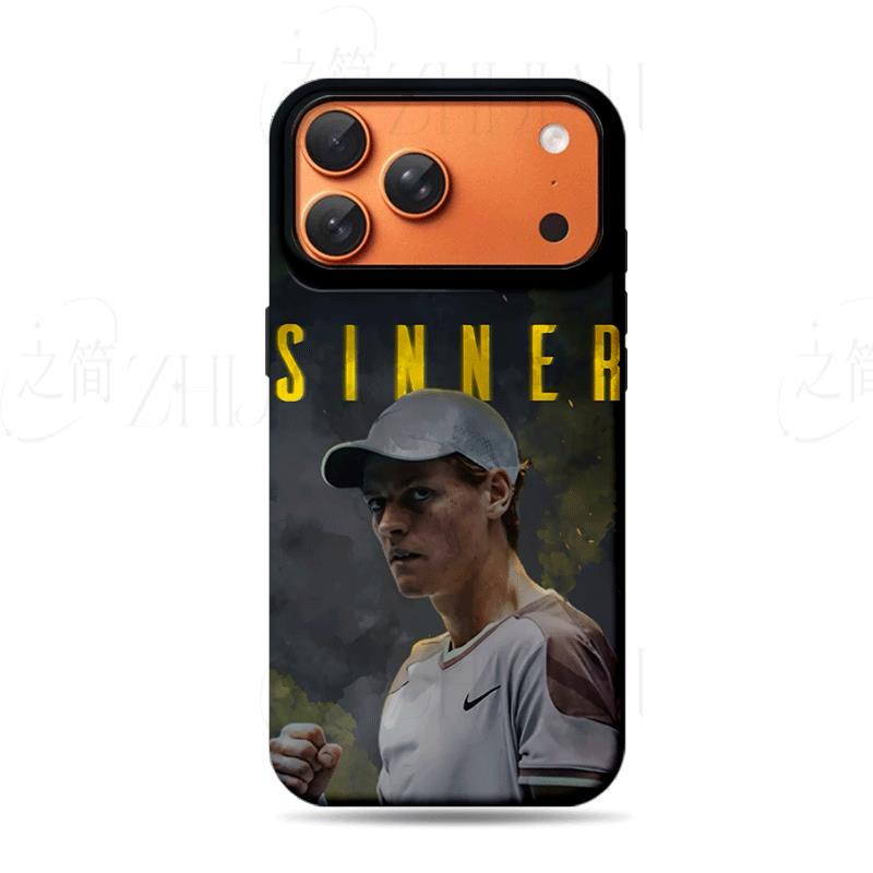 辛纳耐克网球磨砂磁吸手机壳大孔亮面硬壳适用苹果iphone18promax华为PURAXVIEWOPPOFINDX9ULTRA荣耀80PRO