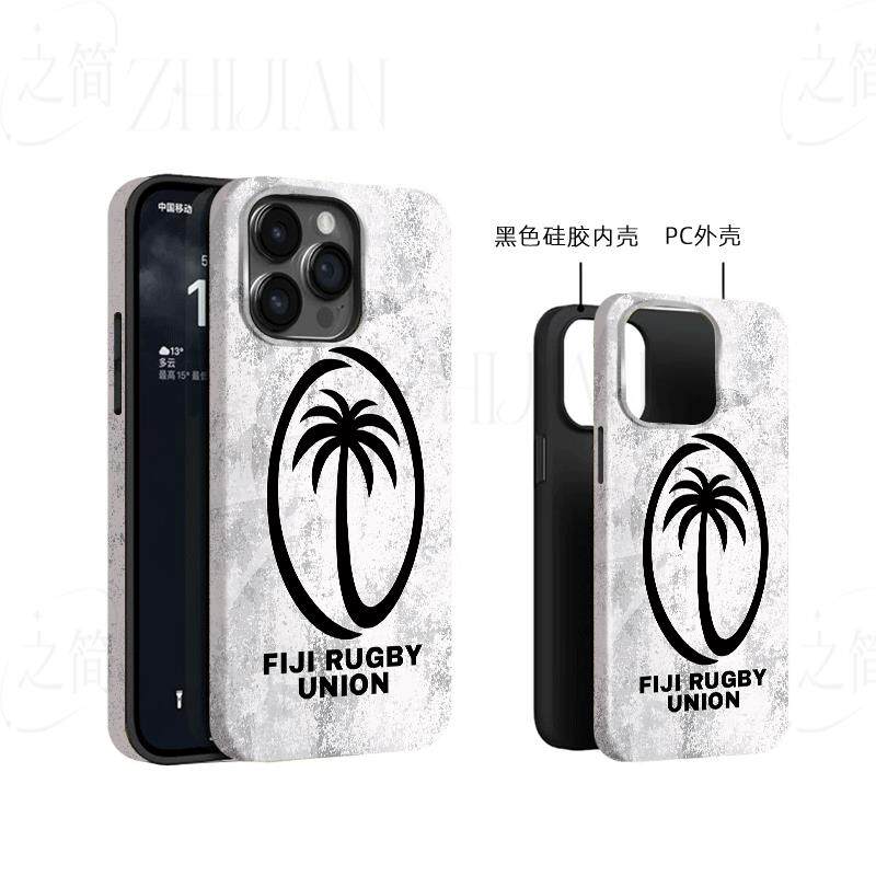斐济橄榄球标磨砂磁吸手机壳大孔亮面硬壳适用苹果iphone18promax华为PURAXVIEW红米NOTE14PROPLUSVIVOX90PRO