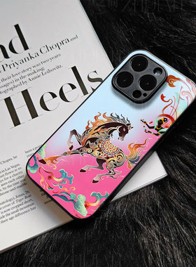 苹果17promax祥云马玻璃手机壳马年新年祝福有钱适用苹果华为荣耀400PROMATE80PROMAX荣耀300至尊OPPOK13TURB