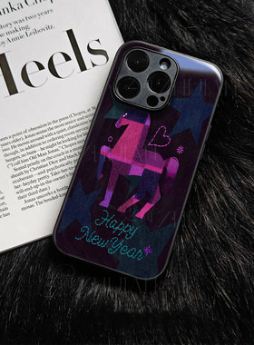 苹果17promax格马贺新年玻璃手机壳马年新年祝福有钱适用苹果华为FINDX8PROP70PROOPPOK12XIQOOZ10TURBO