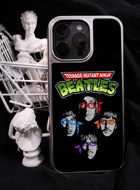 忍者披头士手机壳大孔电镀黑框碳纤维二合一玻璃适用苹果17promax华为小米15PRO小米14PROMATE70PROPLUS