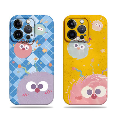 苹果17promax三只煤球菲林情侣手机壳适用苹果华为P70ULTRAOPPOK12SIQOO15真我gt8pro畅享80PRO