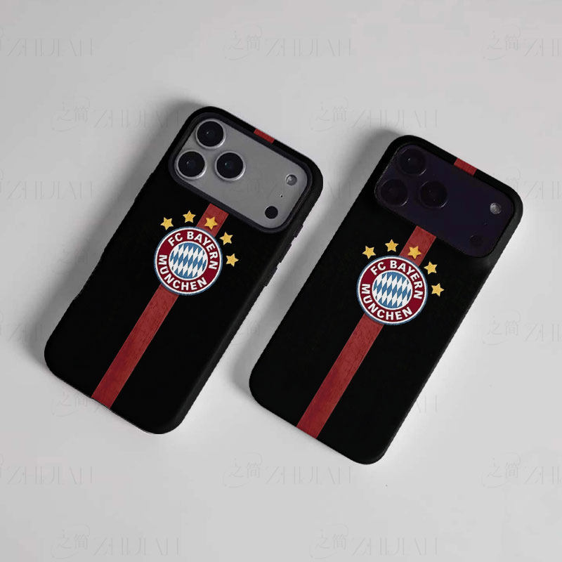 拜仁五星队徽磨砂磁吸手机壳大孔亮面硬壳适用苹果iphone18promax华为PURAXVIEW华为NOVA14ULTRA红米K60至尊
