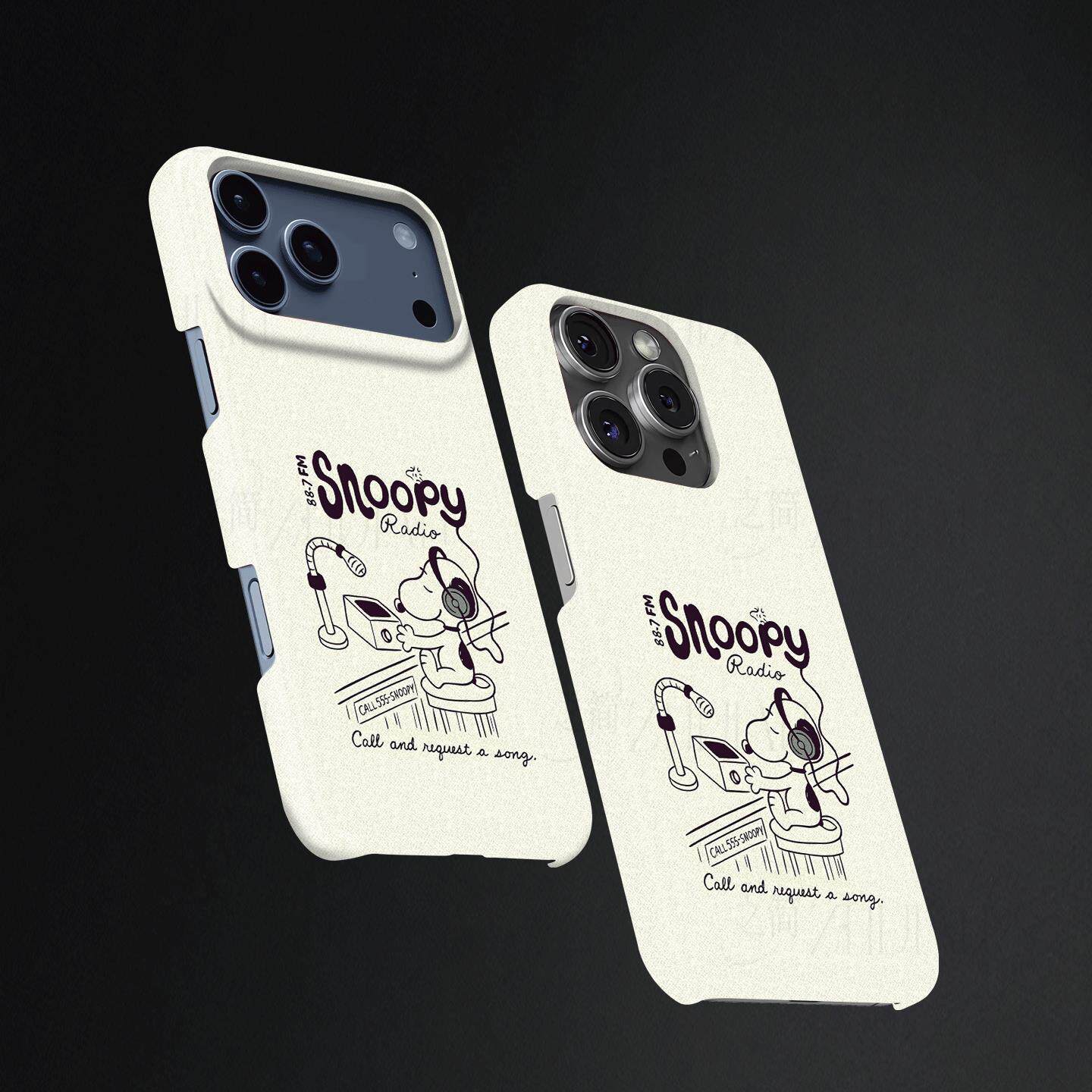 史努比电台硬壳磨砂磁吸手机壳适用苹果iphone17promax华为FINDX8至尊VIVOX300PROVIVOX200S荣耀500pro