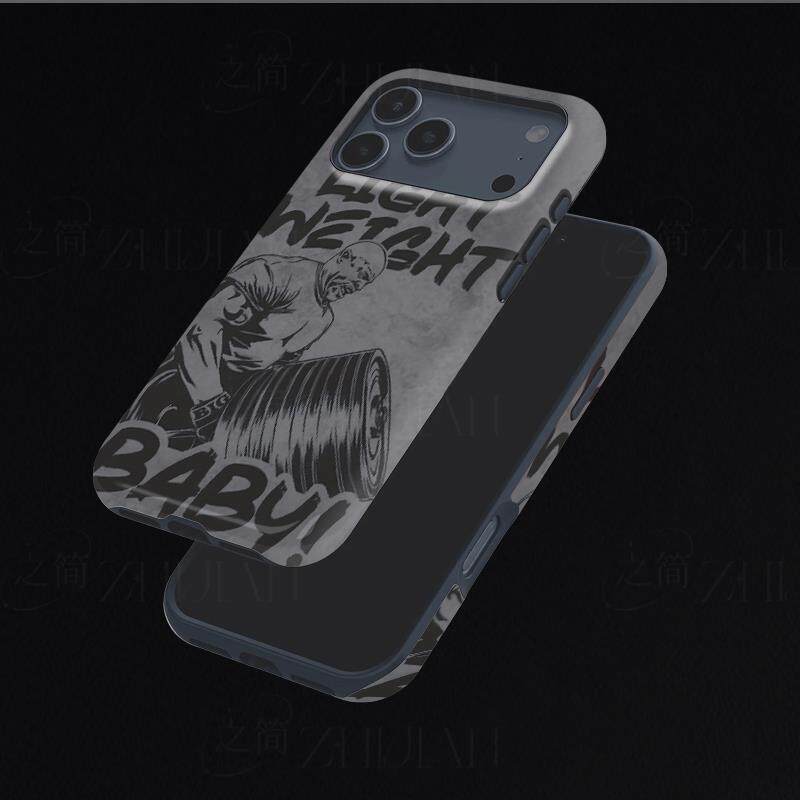 猛男举杠铃图磨砂磁吸手机壳大孔亮面硬壳适用苹果iphone18promax华为PURAXVIEW小米13PRO红米NOTE12TURBO