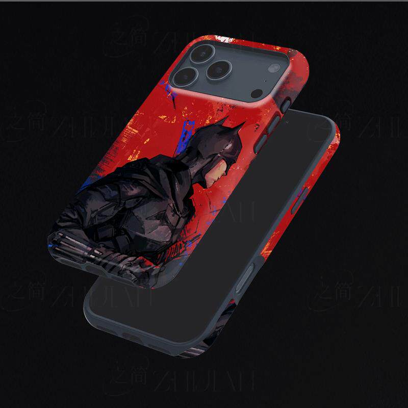 手绘蝙蝠侠磨砂磁吸手机壳大孔亮面硬壳适用苹果iphone18promax华为PURAXVIEW华为P40PROPROMAX12/13/