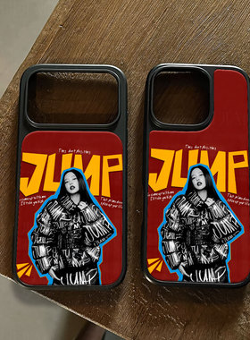 JUMP时尚女手机壳大孔电镀黑框碳纤维二合一玻璃适用苹果17promax华为小米14PROPURA80PROPLUS小米15PRO