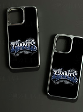 GIANTS艺术字手机壳大孔电镀黑框碳纤维二合一玻璃适用苹果17promax华为PURA70ULTRAPURA80ULTRA小米15PRO