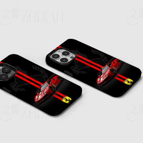 法拉利赛车磨砂磁吸手机壳大孔亮面硬壳适用苹果iphone18promax华为PURAXVIEWIQOONEO9华为NOVA11PRO
