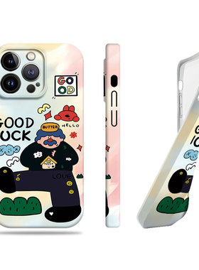 苹果17promax插画大叔女孩菲林情侣手机壳适用苹果华为一加ACE5至尊版VIVOS19PROMATE60PRO+FINDX8PROVIVOY30