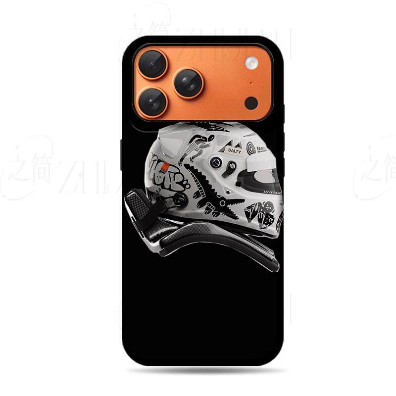涂鸦赛车头盔磨砂磁吸手机壳大孔亮面硬壳适用苹果iphone18promax华为PURAXVIEWOPPORENO15PROVIVOX60PRO