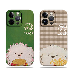 苹果17promax狗狗薯条汉堡菲林情侣手机壳适用苹果华为MATE50PROVIVOY78PLUS小米MIX4VIVOY77ENOVA14PRO