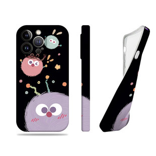 苹果17promax三只煤球菲林情侣手机壳适用苹果华为三星S24ULTRAIQOOZ9XVIVOY500P70ULTRAOPPOA6PRO