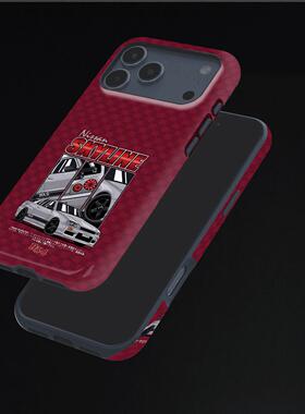 日产R34壁硬壳磨砂磁吸手机壳适用苹果iphone17promax华为MATE80PROMAXVIVOX200PROMINIP70ULTRAVIVOX200S