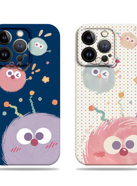 苹果17promax三只煤球菲林情侣手机壳适用苹果华为OPPOA97小米CIVI5PRONOVA14PRO荣耀GTPROIQOOZ10TURBO