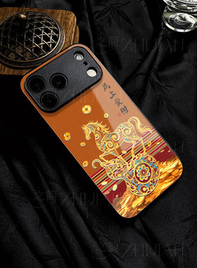 苹果17promax马上发财ht玻璃手机壳马年新年祝福有钱适用苹果华为荣耀300至尊一加15IQOO15三星S25ULTRA