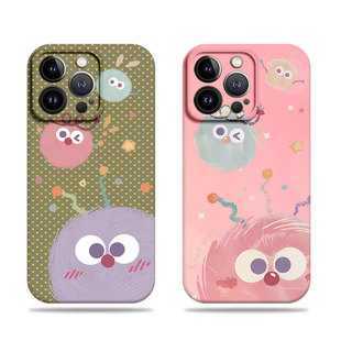 苹果17promax三只煤球菲林情侣手机壳适用苹果华为P60PRO一加15小米17promaxMATE40PROIQOOZ9X