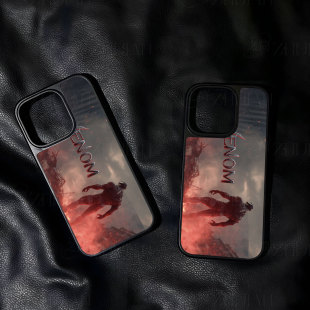 毒液Venom手机壳大孔电镀黑框碳纤纹二合一磁吸适用苹果17promax华为PURA80PROPLUS小米17PROMAXP60PRO