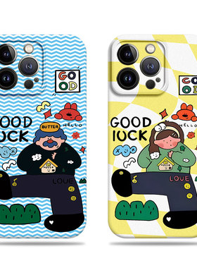 苹果17promax插画大叔女孩菲林情侣手机壳适用苹果华为真我gt8pro畅享80PROOPPORENO14PROVIVOS20PRONOVA12PR