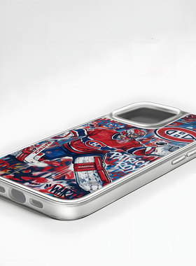 罗伊冰球涂鸦手机壳大孔电镀黑框碳纤纹二合一磁吸适用苹果17promax华为PURA70ULTRAPURA80PROPLUS小米17PROM