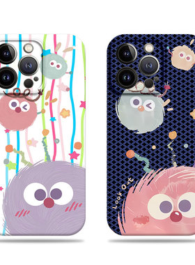 苹果17promax三只煤球菲林情侣手机壳适用苹果华为小米14至尊小米15SPRO红米K70ULTRANOVA13NOVA14PRO