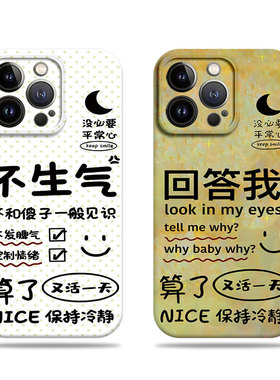 苹果17promax回答我不生气菲林情侣手机壳适用苹果华为三星S25PLUS真我gt8proNOVA13红米NOTE15PROPLUS红米TU