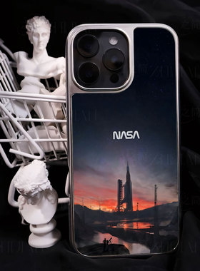 NASA观测手机壳大孔电镀黑框碳纤纹二合一磁吸适用苹果17promax华为小米17PROMAXP60PROMATE60PROPLUS