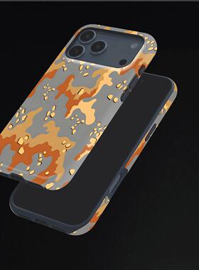 迷彩橙黄灰斑纹硬壳磨砂磁吸手机壳适用苹果iphone17promax华为mate80pro荣耀400PROP70PROVIVOX200PROMINI