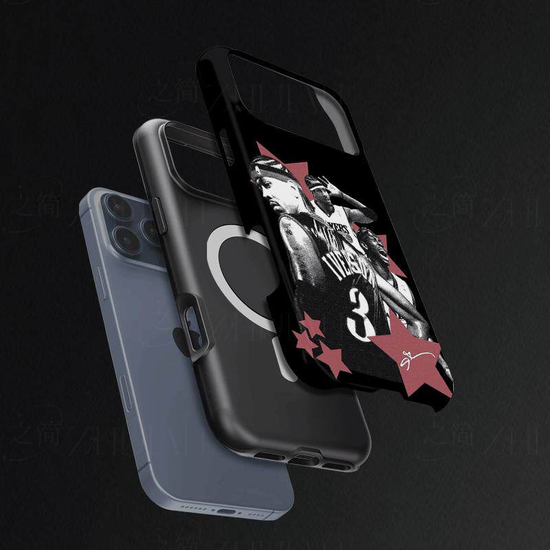 艾弗森3号图磨砂磁吸手机壳大孔亮面硬壳适用苹果iphone18promax华为PURAXVIEW华为P60PRO红米NOTE12TURBO