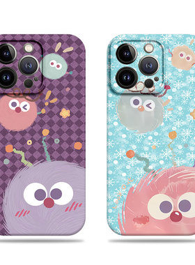 苹果17promax三只煤球菲林情侣手机壳适用苹果华为畅享60PRO红米K60至尊红米NOTE15PROPLUSIQOOZ8X畅享80PRO