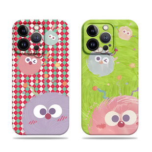 苹果17promax三只煤球菲林情侣手机壳适用苹果华为IQOONEO9FINDX7ULTRAVIVOY200I小米15至尊P70ULTRA