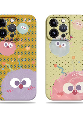 苹果17promax三只煤球菲林情侣手机壳适用苹果华为小米14至尊FINDX8至尊红米TURBO4PRO荣耀500proVIVOY500