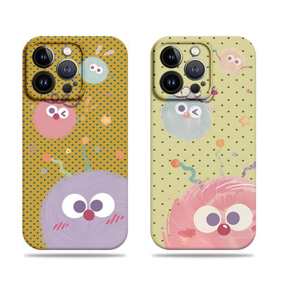 苹果17promax三只煤球菲林情侣手机壳适用苹果华为小米14至尊FINDX8至尊红米TURBO4PRO荣耀500proVIVOY500