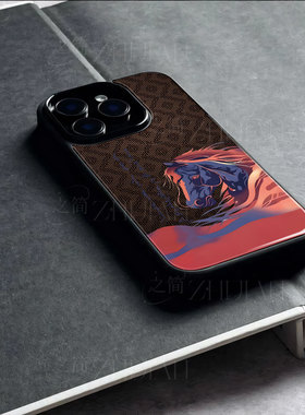 苹果17promax蒙文马头玻璃手机壳马年新年祝福有钱适用苹果华为荣耀300至尊NOVA14PROOPPOA6PROOPPORENO15PRO