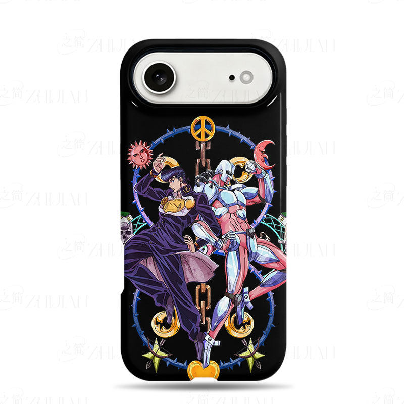 仗助疯狂钻石磨砂磁吸手机壳大孔亮面硬壳适用苹果iphone18promax华为PURAXVIEW红米K70至尊版VIVOY500PRO