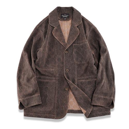 西里布日系复古咔叽休闲宽松西服