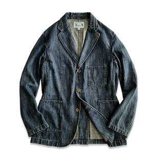 西里布美式 非rrl 复古棉麻牛仔休闲西服外套阿美咔叽水洗做旧新品