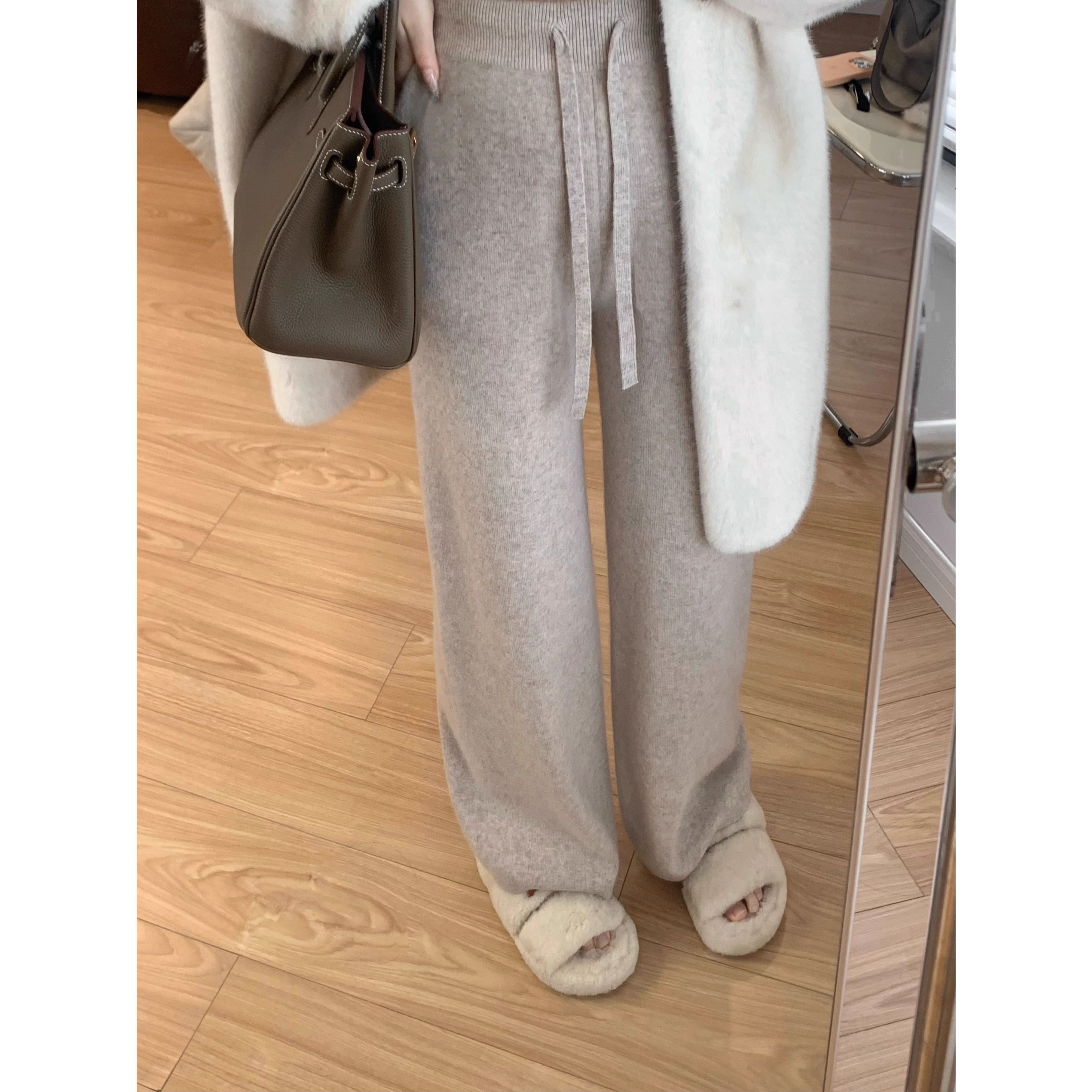 ChillJoying/每年都要有的羊毛针织拖地裤 高腰显瘦阔腿裤女秋冬