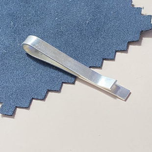 纯银领带夹定制刻字高档商务男士领夹简约精致领带扣原创LOGO呔夹