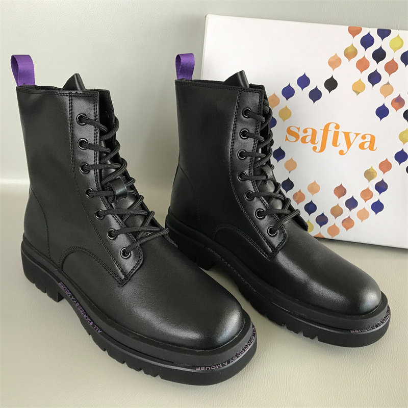 39码Safiya/索菲娅女鞋正品清仓秋系带低跟英伦风马丁靴真皮短靴,女鞋,马丁靴,淘宝优惠券,粉丝福利购,淘宝优惠卷