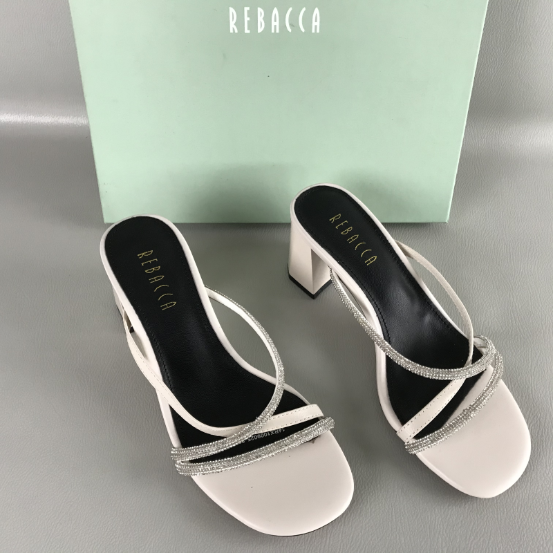 品牌REBACCA/瑞贝卡女鞋撤柜捡漏夏季露趾羊皮/烫钻洋气高跟凉鞋