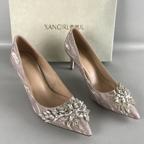 XANGIRL/香阁儿正品女鞋断码撤柜春夏浅口单鞋时尚水钻气质高跟鞋
