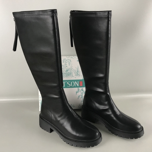 不过膝高筒靴时尚 撤柜冬季 百田森断码 显瘦后拉链瘦瘦靴女 SON